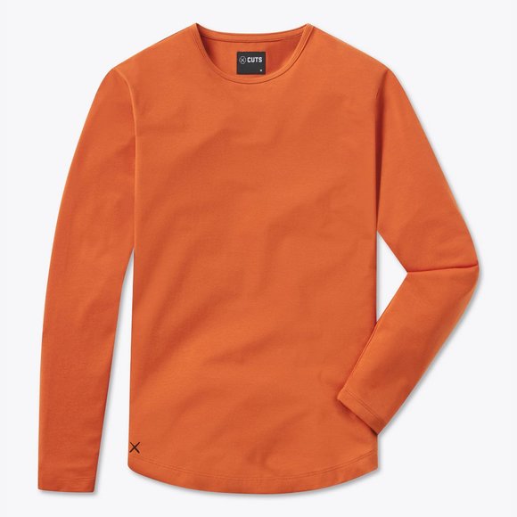 Cuts Clothing Other - Cuts Clothing AO Long Sleeve Curve-Hem tee - Dark Adobe